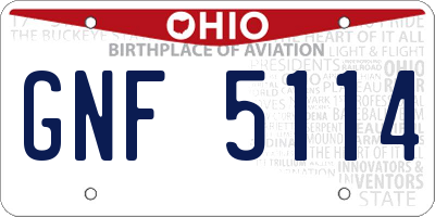 OH license plate GNF5114