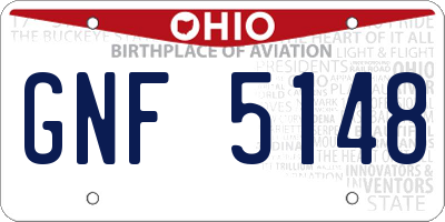 OH license plate GNF5148