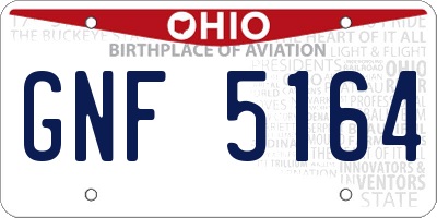 OH license plate GNF5164