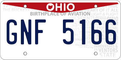 OH license plate GNF5166