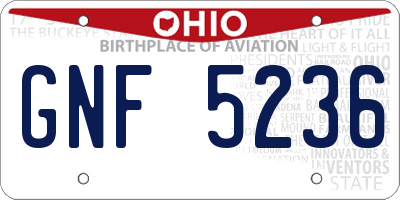 OH license plate GNF5236