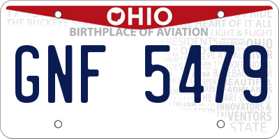 OH license plate GNF5479