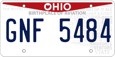 OH license plate GNF5484