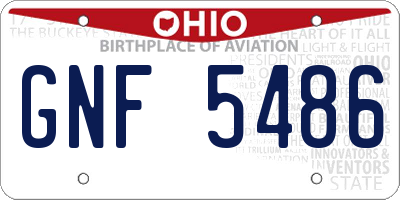 OH license plate GNF5486