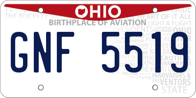OH license plate GNF5519