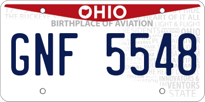OH license plate GNF5548
