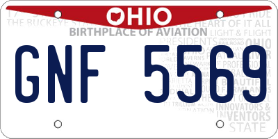 OH license plate GNF5569