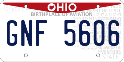 OH license plate GNF5606