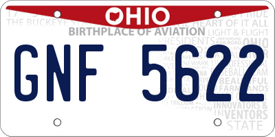 OH license plate GNF5622