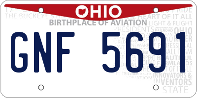 OH license plate GNF5691