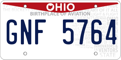 OH license plate GNF5764