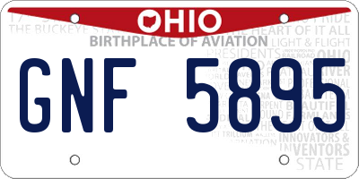 OH license plate GNF5895