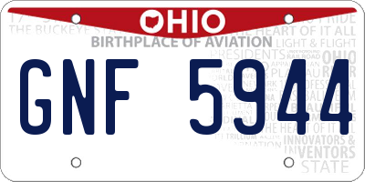 OH license plate GNF5944