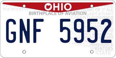 OH license plate GNF5952