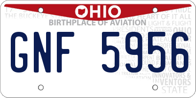 OH license plate GNF5956