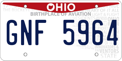 OH license plate GNF5964