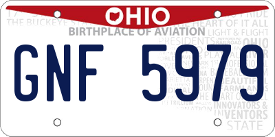 OH license plate GNF5979