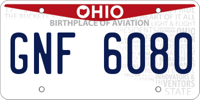 OH license plate GNF6080
