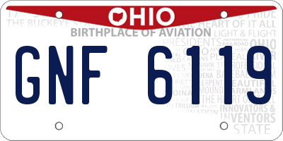 OH license plate GNF6119
