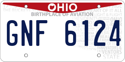 OH license plate GNF6124