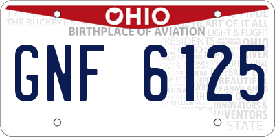 OH license plate GNF6125