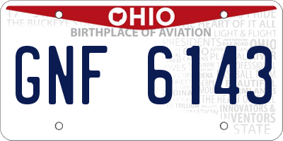 OH license plate GNF6143