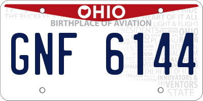 OH license plate GNF6144