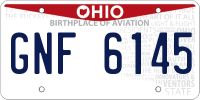 OH license plate GNF6145