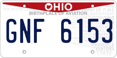 OH license plate GNF6153