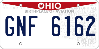 OH license plate GNF6162