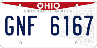 OH license plate GNF6167