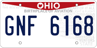 OH license plate GNF6168