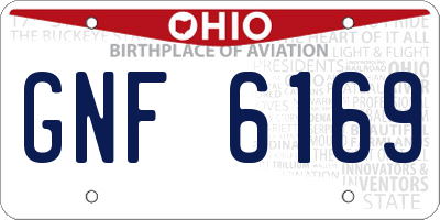 OH license plate GNF6169
