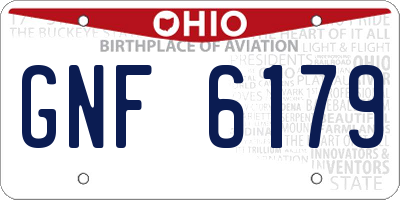 OH license plate GNF6179
