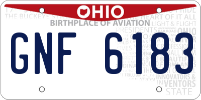 OH license plate GNF6183