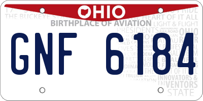 OH license plate GNF6184