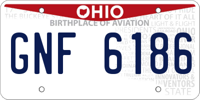 OH license plate GNF6186