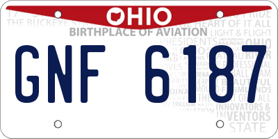 OH license plate GNF6187
