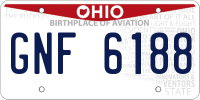 OH license plate GNF6188
