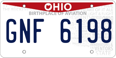 OH license plate GNF6198