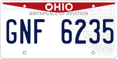 OH license plate GNF6235