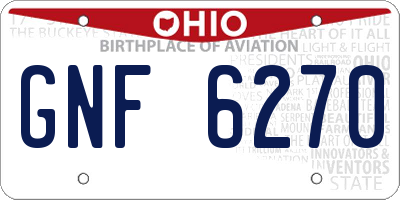 OH license plate GNF6270