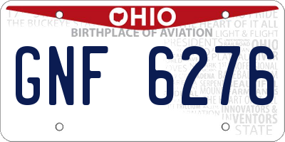 OH license plate GNF6276