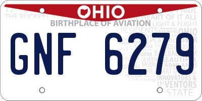 OH license plate GNF6279