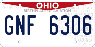 OH license plate GNF6306