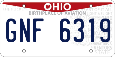 OH license plate GNF6319