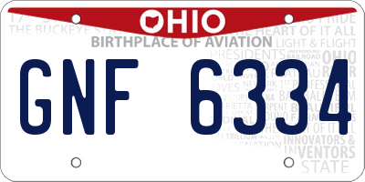 OH license plate GNF6334