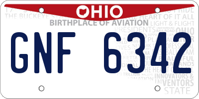 OH license plate GNF6342