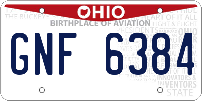 OH license plate GNF6384