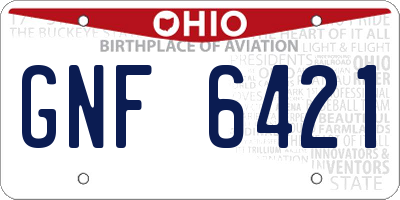 OH license plate GNF6421